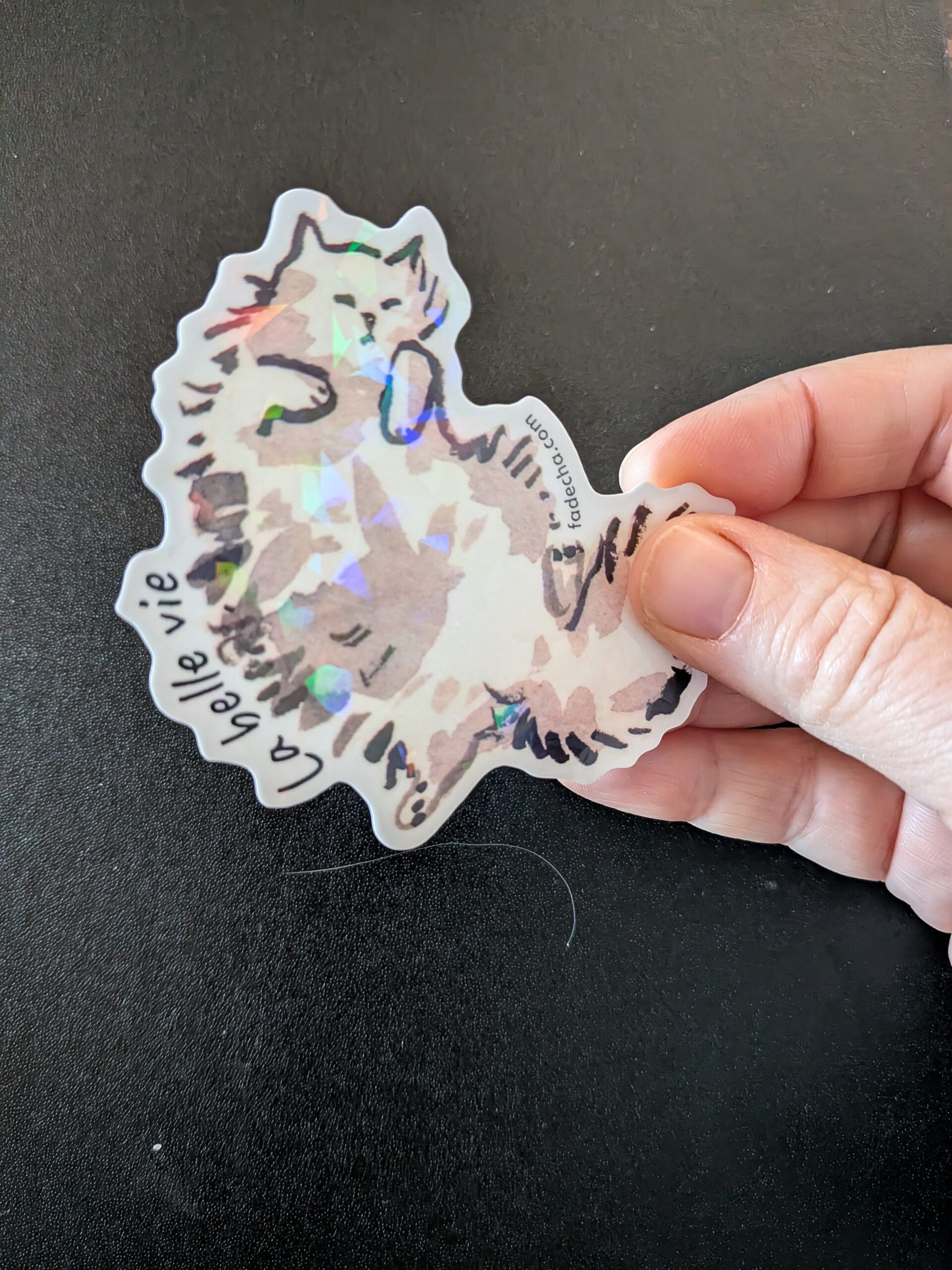 Stickers chat "La belle vie" qui brille – Image 4