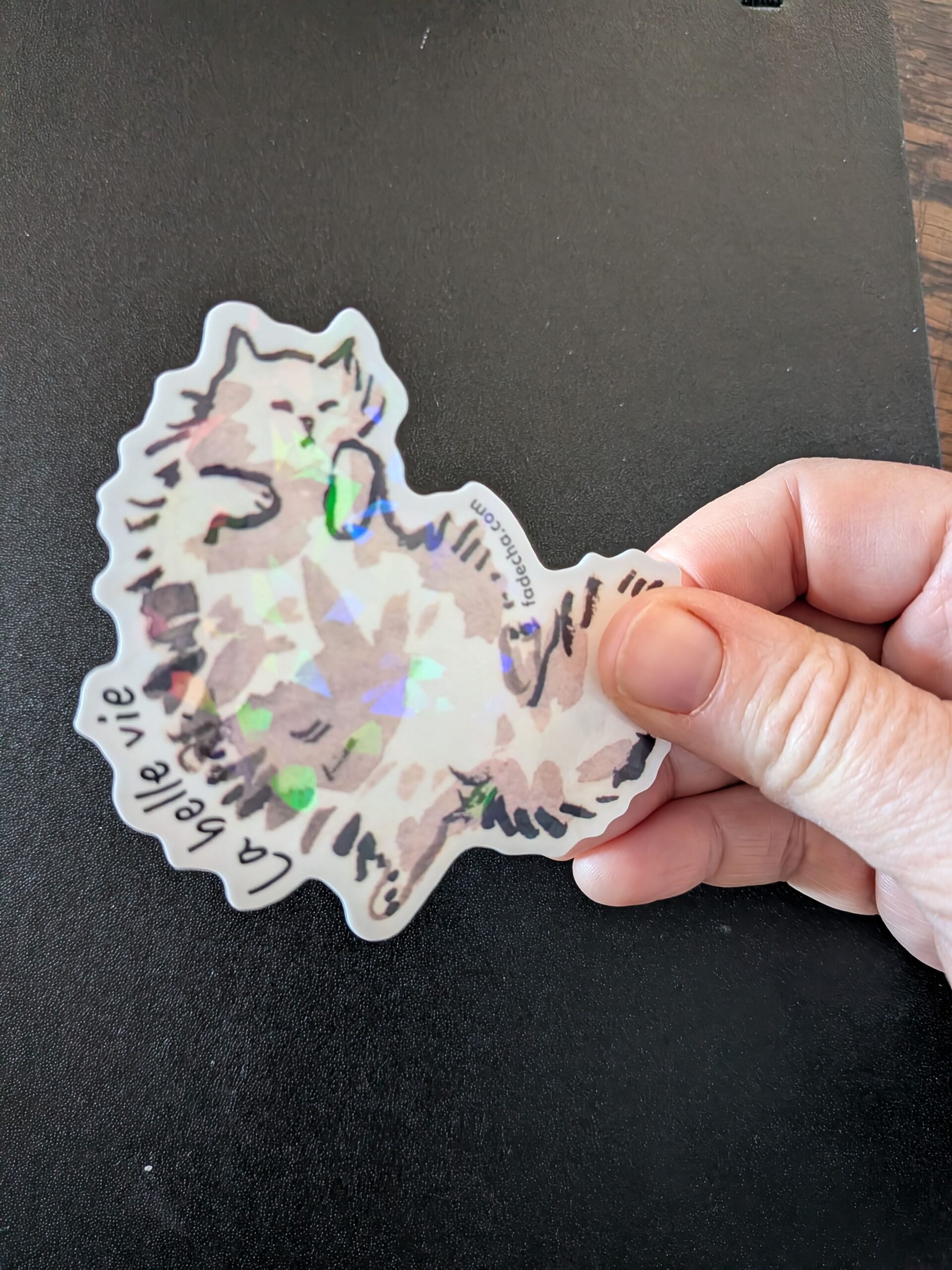 Stickers chat "La belle vie" qui brille – Image 2